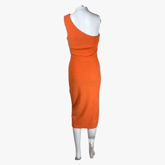 Petal & Pup Women's Nadeem One Shoulder Midi Dress in Orange Sz 2 Glam Party - Picture 3 of 6